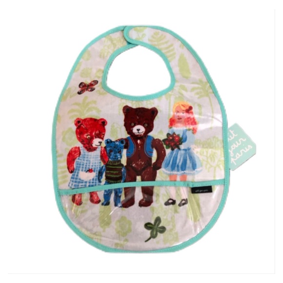 Petit Jour with artist Nathalie Lete! Goldilocks & The Three Bears Bib. - Picture 2 of 4